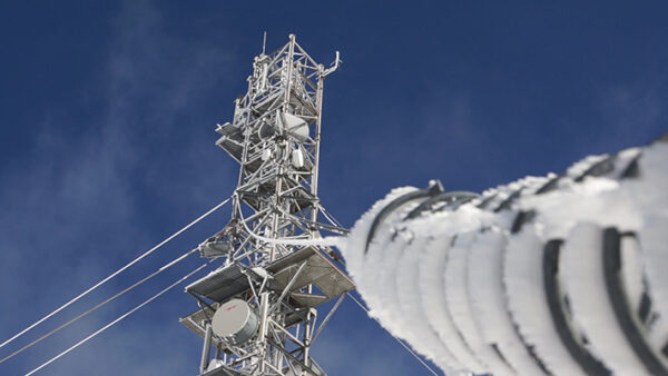 Telecommunications antennas on the Mont Aigoual in the Cévennes, southern France