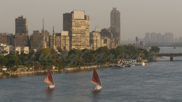 Feluccas sailing on the Nile in Cairo, Egypt