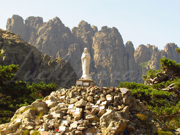 Notre-Dame-des-Neiges (Our Lady of the Snows), the Virgin of Bavella in Corsica, France