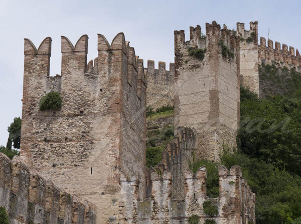 Walls of the fortified city of Soave, Veneto, Italy