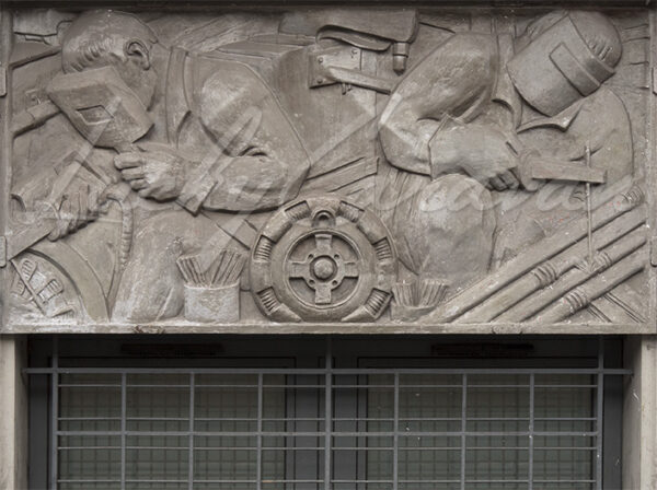 Bas relief on the façade of the former welding institute, Paris