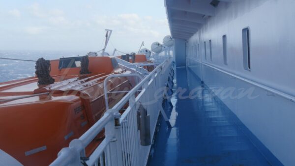 Storm on a ferry in the Mediterranean Sea