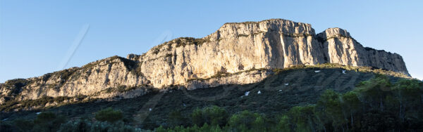 Limestone cliff at sunset,