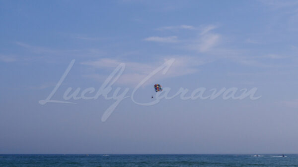 Tandem parasailing session, Mediterranean Sea, France