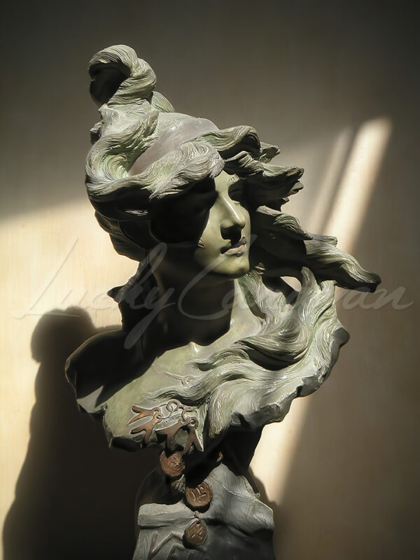 Terracotta sculpture of the Germanic prophetess Velleda by A.Foretay.