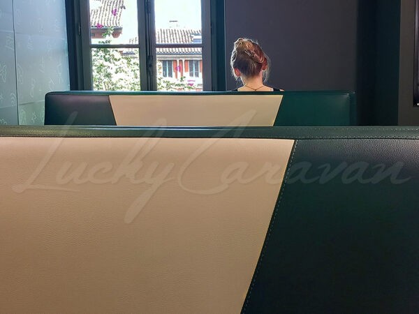 Lone girl in a diner
