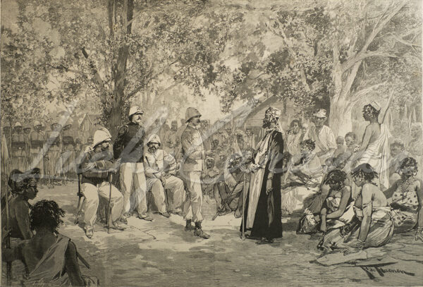 The Madagascar Expedition, 1895 - Submission of a malagasy king