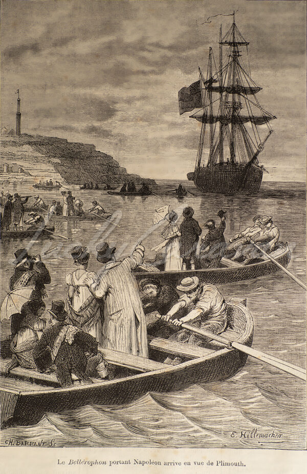 The Bellerophon in Plymouth harbor, Napoleon on board !