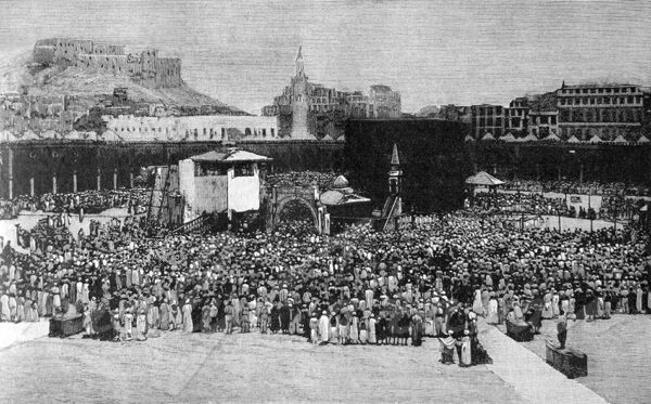 Pilgrims around the Kaaba, late 19th century
