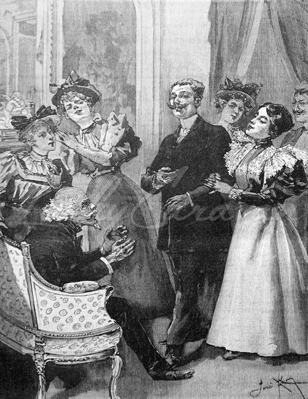 "Bertrand took the young girl to her father."