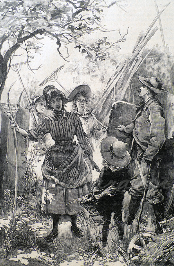 "Charlotte walked first, leaning on the handle of her little pitchfork."