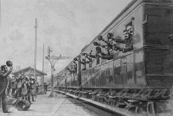 The Madagascar Expedition, 1895 - Departure by train