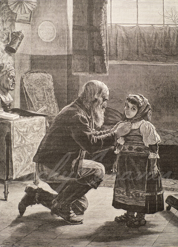 the old man and child, in Brittany, late 19th century