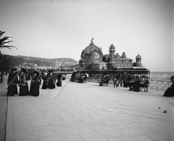 Old promenade-pier Casino of Nice at the end of the 19th century, France