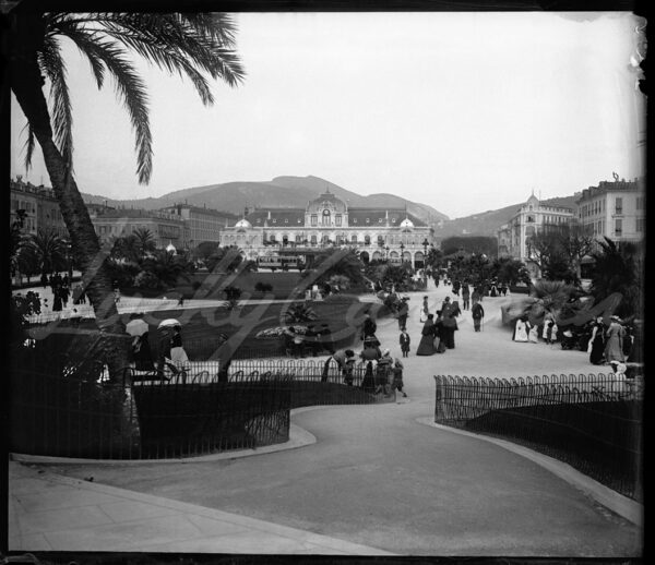 The former municipal casino seen from the public garden at the end of the 19th century, Nice, France