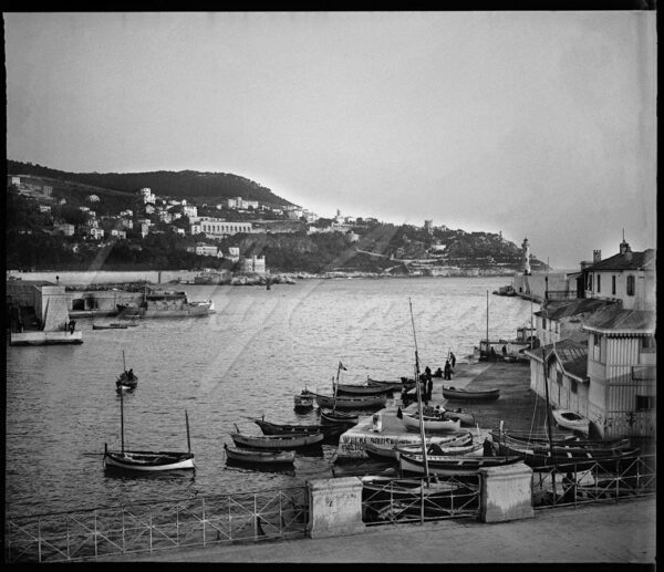 Entrance to the port of Nice at the end of the 19th century, French Riviera, France
