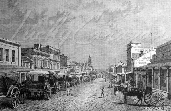 a street in Melbourne, circa 1880