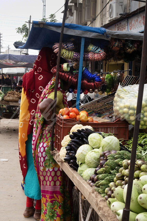 Street market in Sidhpur, Gujarat, India.