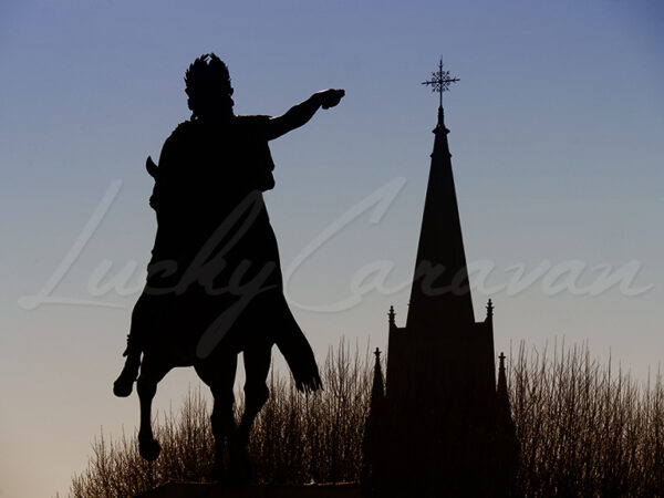 Equestrian statue of Louis XIV, known as the ‘Sun King’ (le Roi Soleil), Promenade du Peyrou, Montpellier, France