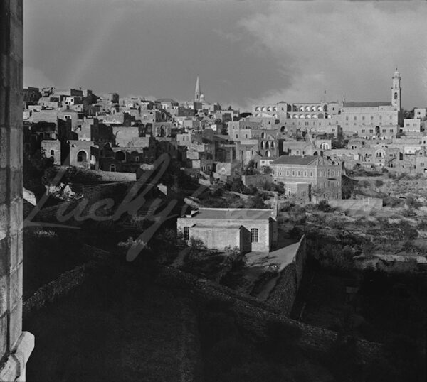 Palestine. View of Bethlehem, the birthplace of Christ, and the Church of the Nativity in the West Bank, circa 1920–30.