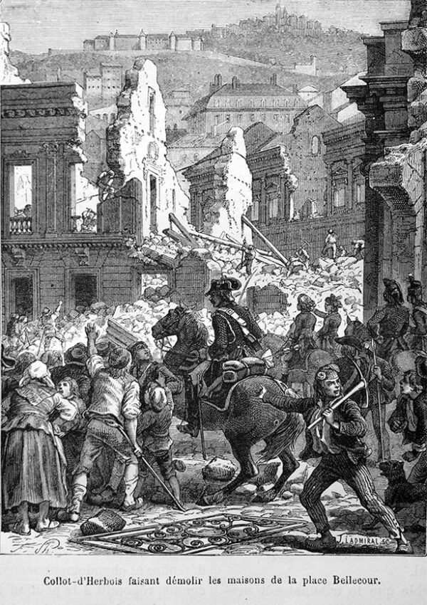 Collot d’Herbois ordering the demolition of the houses on Place Bellecour in Lyon, during the  Reign of Terror