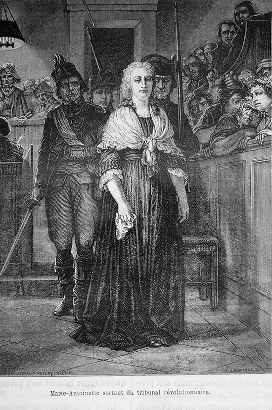 Marie Antoinette exiting the revolutionary tribunal