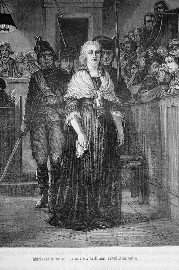 Marie Antoinette exiting the revolutionary tribunal