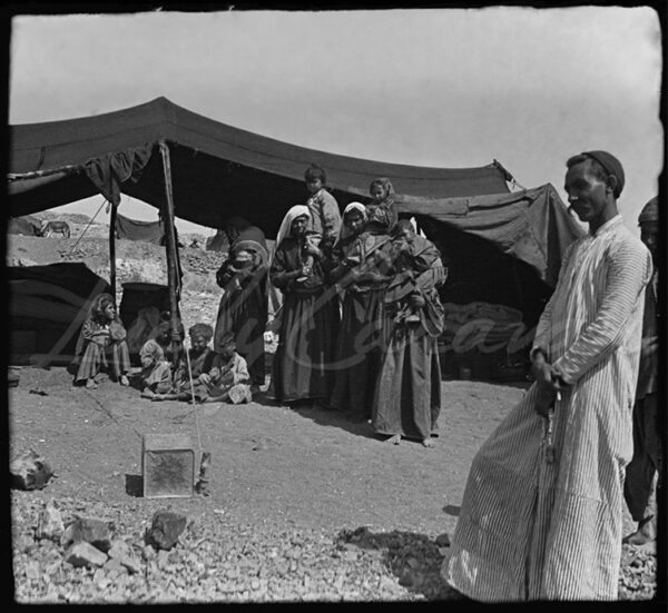 Palestine. A Bedouin family in front of their tent in the early 20th century