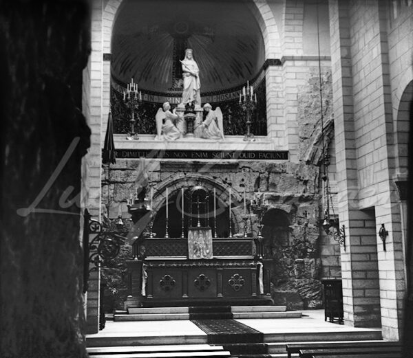Palestine 1920–1930. The Basilica of the Ecce Homo, situated on the Via Dolorosa in Jerusalem, whose church and convent – which welcome pilgrims – have been entrusted to the Sisters of the Congregation of Our Lady of Zion since their construction.