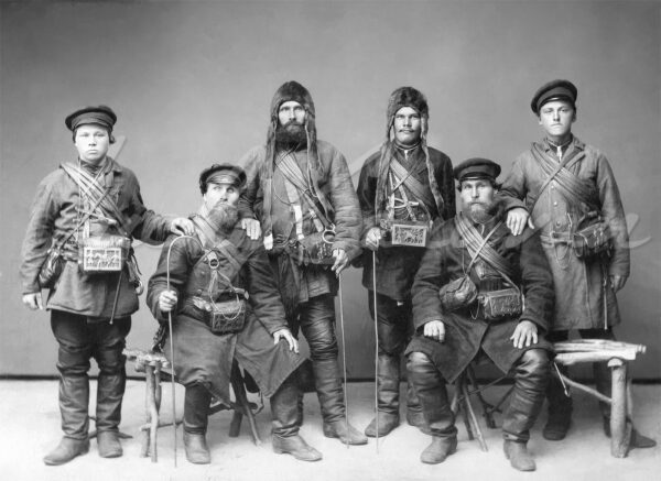 Healing horsemen from the Arkhangelsk region in Russia, 1890. Photograph by Yakov Leuzinger (1855–1914).