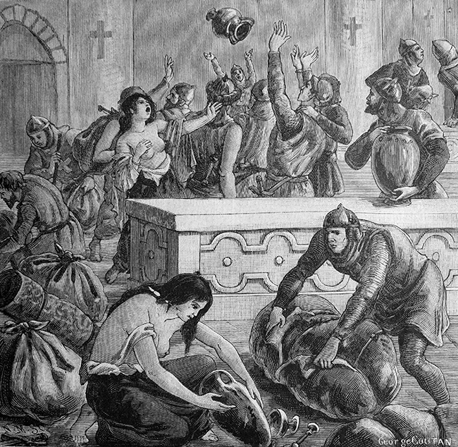 The sacking of the Church of the Holy Sepulchre by the Crusaders