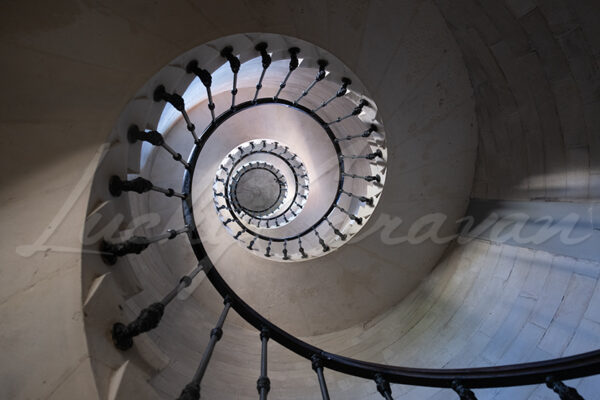 Staircase at the Espiguette Lighthouse, Grau-du-Roi, France.